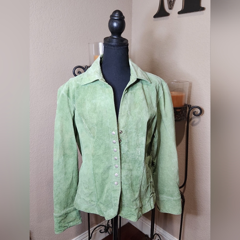 Live A Little Suede Leather Lined Jacket. Y2K